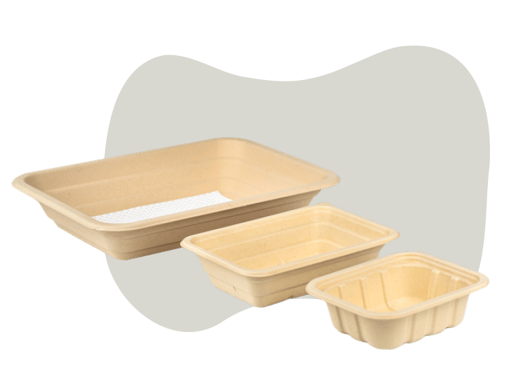 Custom molded pulp packaging for food products, eco-friendly and sustainable