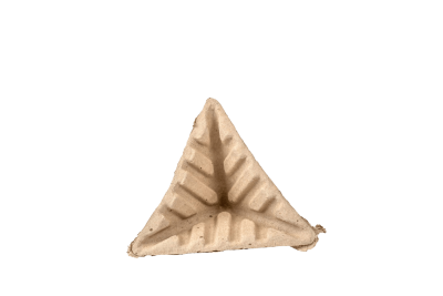 Recycled molded pulp corner protectors for sustainable product packaging