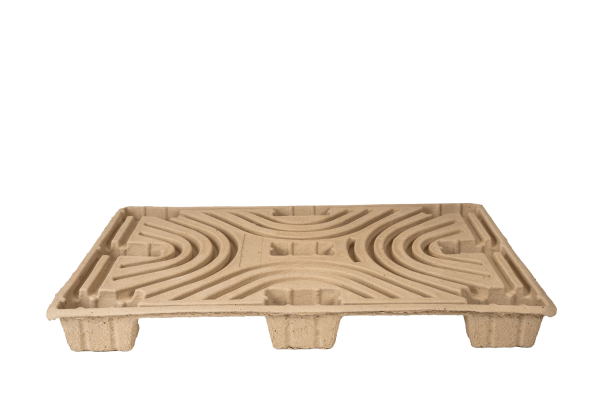 Recycled paper molded pulp pallet for sustainable packaging and shipping