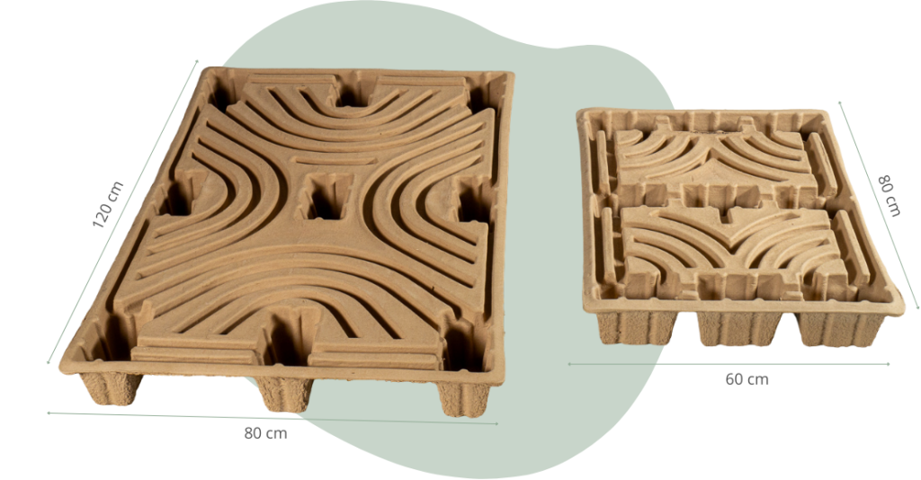 Molded-pulp-pallets-eur-size-half-size Molded pulp pallets in EUR and half-EUR sizes